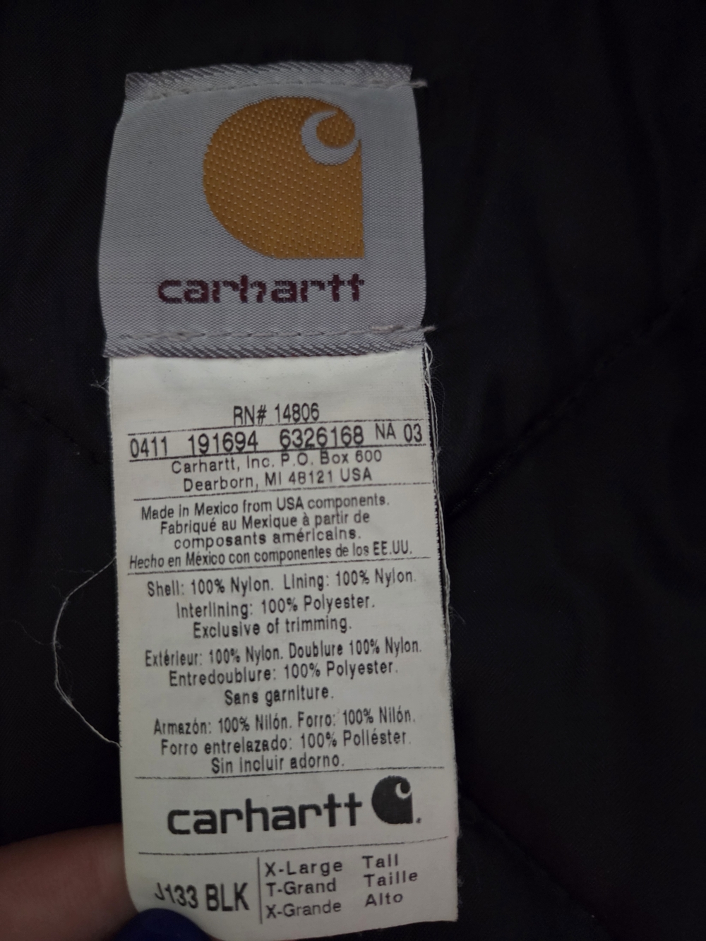 Mens carhartt Insulated Black Work Jacket - Picture 2 of 2